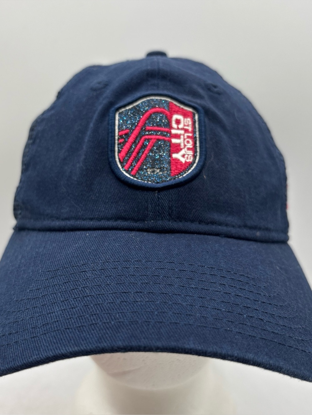 St Louis City SC New Era 9Twenty Glam Patch Navy Trucker Mesh SnapBack Hat OSFM